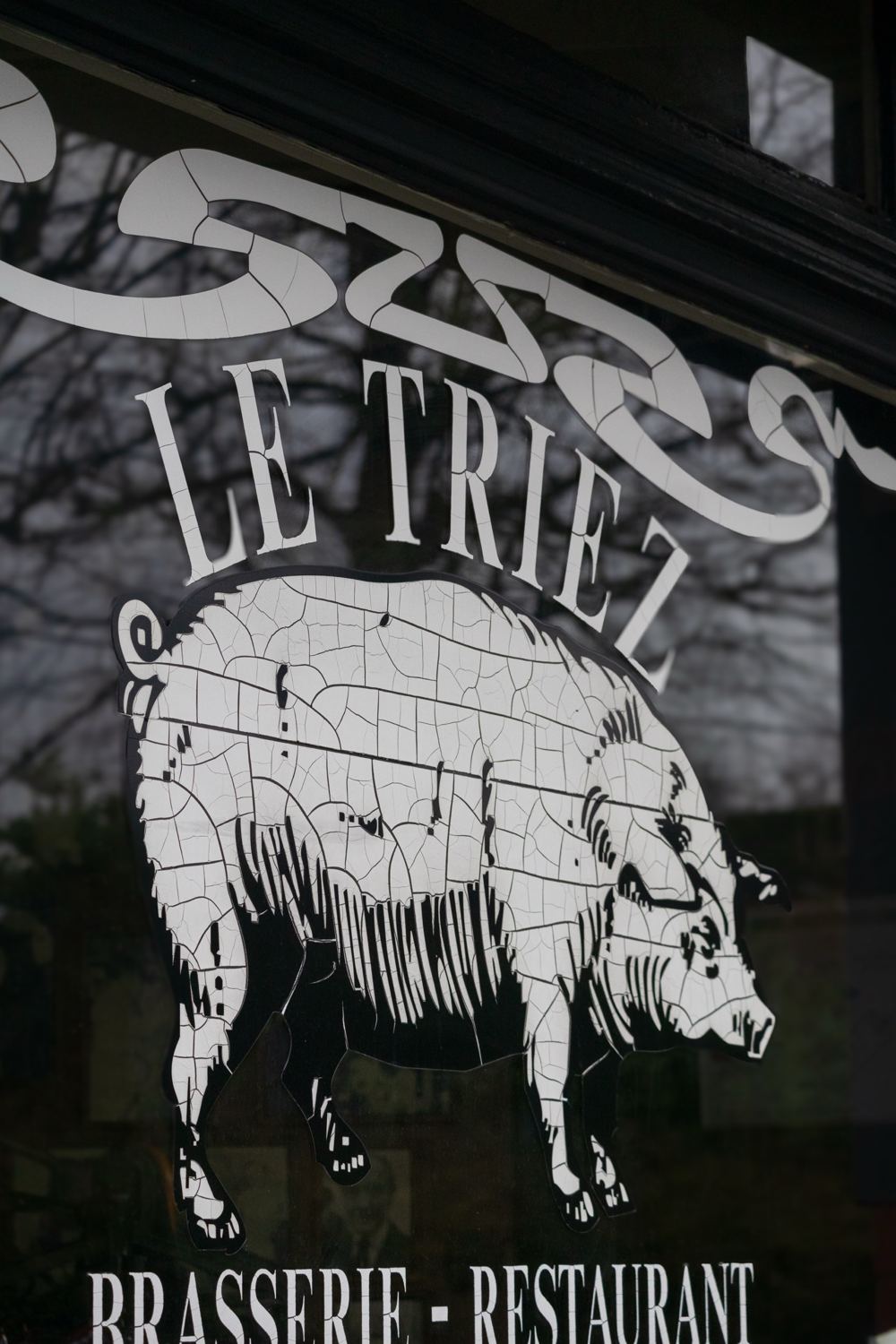 La vitrine du Triez avec son cochon